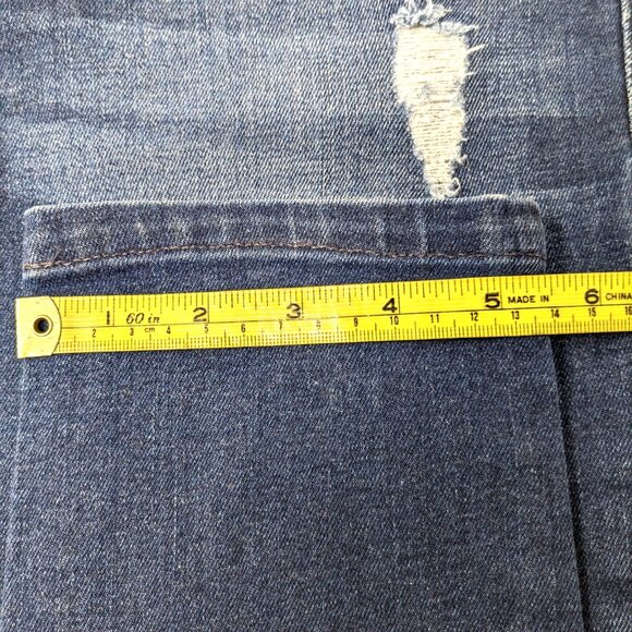 DL1961 Womens Low Rise Skinny Jeans Amanda Sz 28 x 29 Distressed Blue - Picture 15 of 16